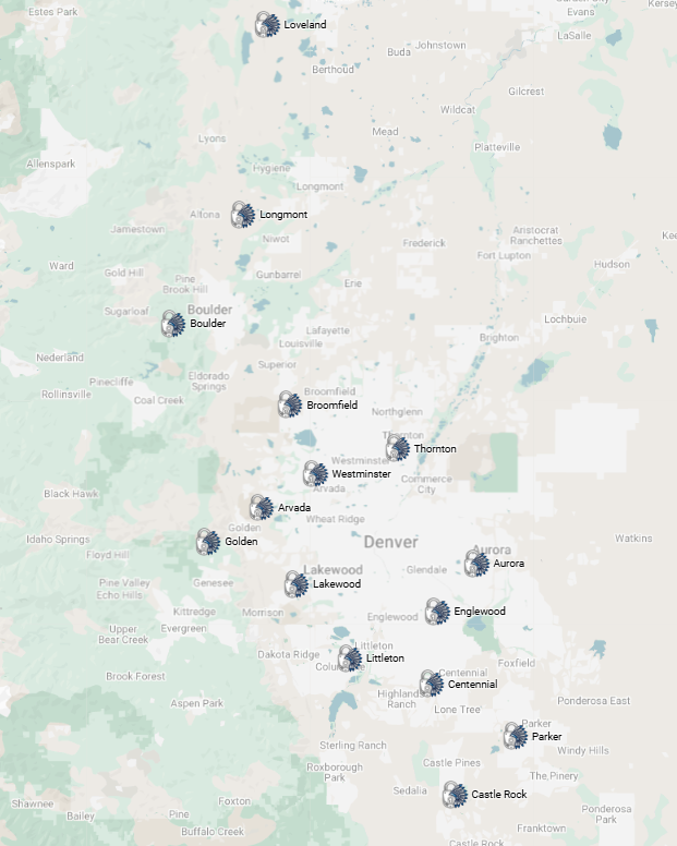 Lock Chief Locksmith service area map — Denver metro